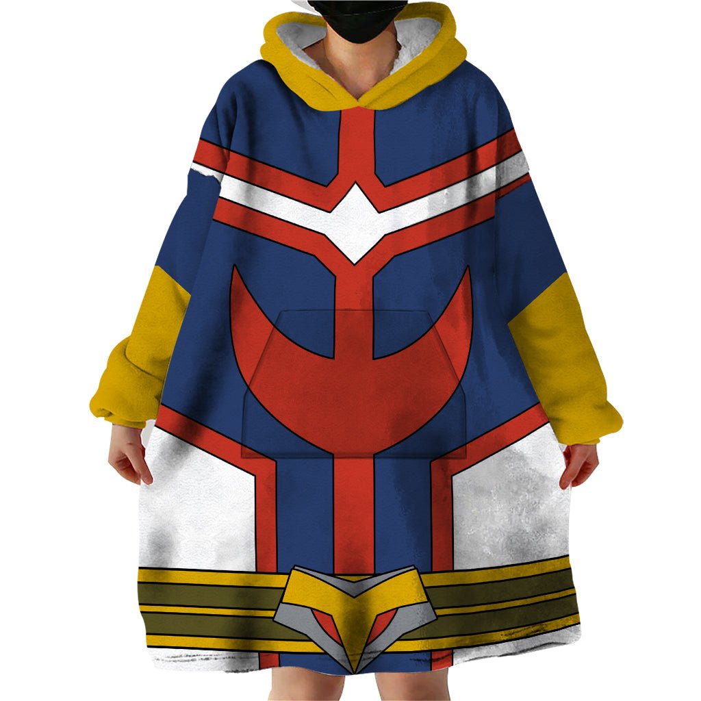 All Might Uniform Wearable Blanket Hoodie My Hero Academia TS04 - The Mazicc - Adult - One Size - Multicolor