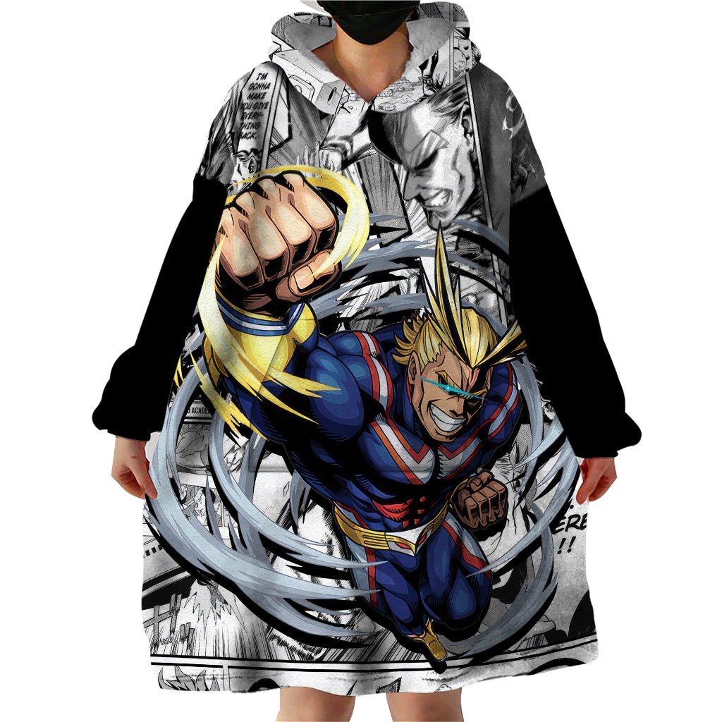 All Might Wearable Blanket Hoodie Manga Style TS04 - The Mazicc - Adult - One Size - Multicolor