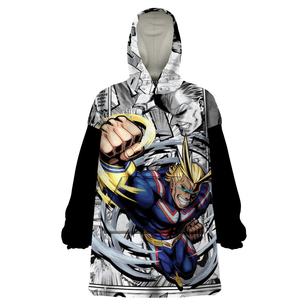 All Might Wearable Blanket Hoodie Manga Style TS04 - The Mazicc - Adult - One Size - Multicolor