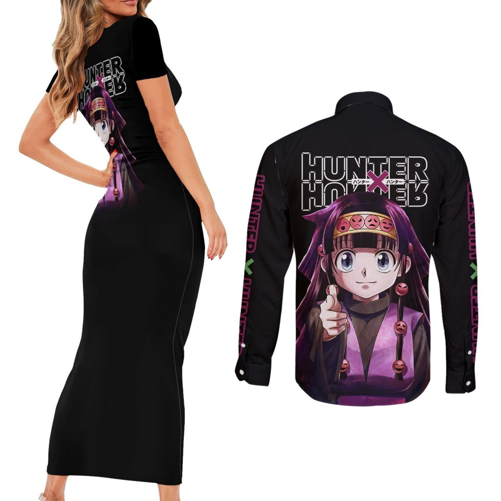 Alluka Zoldyck Hunter X Hunter Couples Matching Short Sleeve Bodycon Dress and Long Sleeve Button Shirt Anime Style TS04 - The Mazicc - S - S - Black