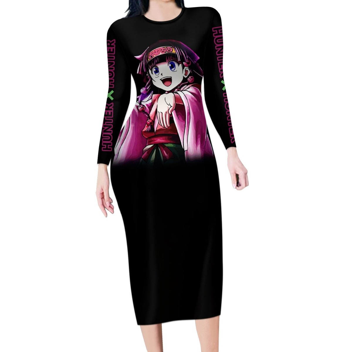 Alluka Zoldyck Hunter X Hunter Long Sleeve Bodycon Dress Anime Style TS04 - The Mazicc - Long Dress - S - Black