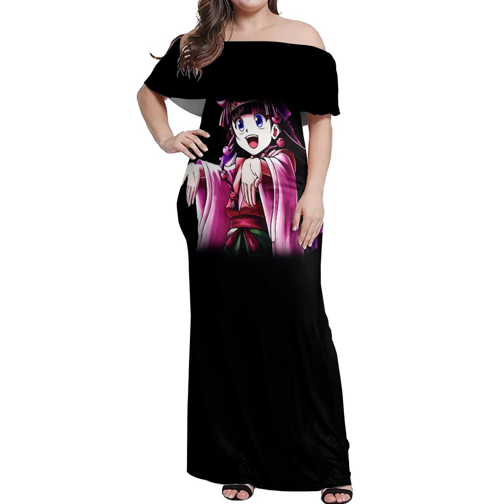 Alluka Zoldyck Hunter X Hunter Off Shoulder Maxi Dress Anime Style TS04 - The Mazicc - Women - S - Black