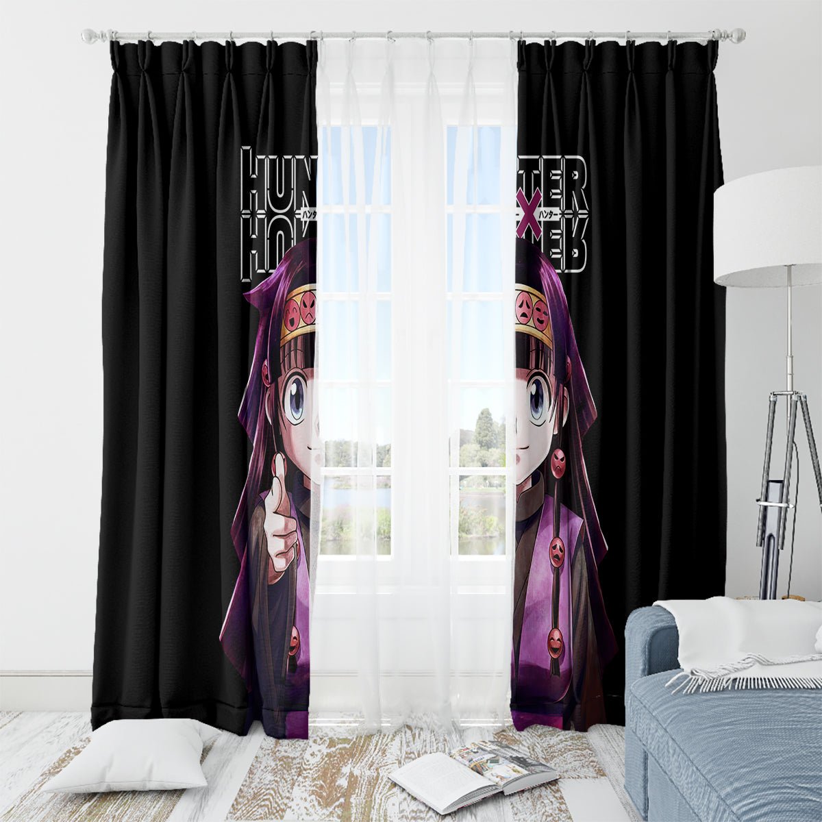 Alluka Zoldyck Hunter X Hunter Window Curtain Anime Style TS04 - The Mazicc - With Grommets - 107cm x 213cm - Black