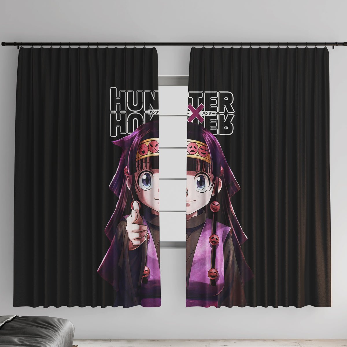 Alluka Zoldyck Hunter X Hunter Window Curtain Anime Style TS04 - The Mazicc - With Hooks - 107cm x 213cm - Black