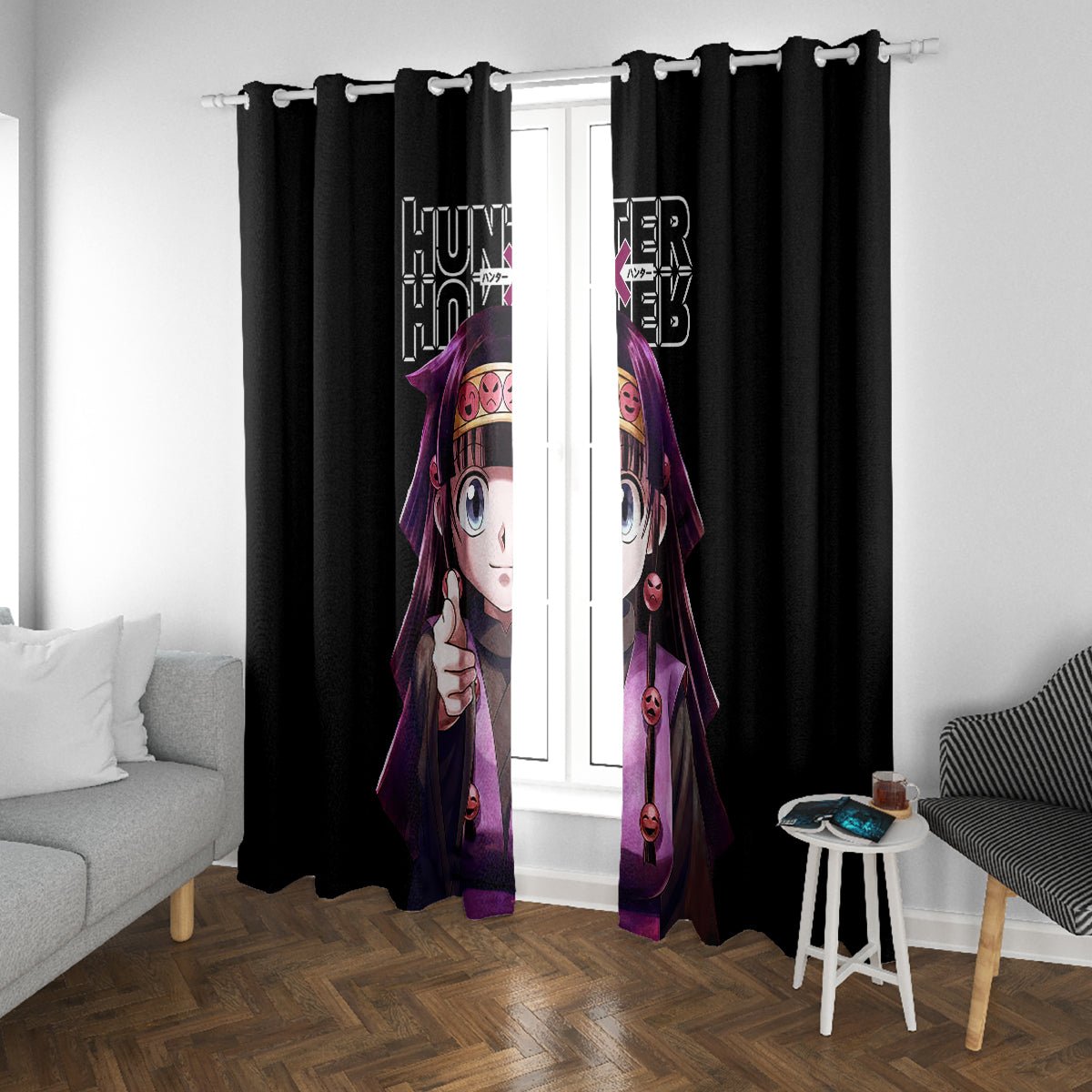 Alluka Zoldyck Hunter X Hunter Window Curtain Anime Style TS04 - The Mazicc - With Grommets - 107cm x 213cm - Black
