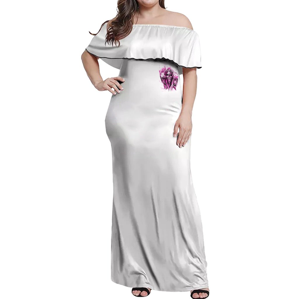 Always A Strong Women Skull Off Shoulder Maxi Dress TS04 - The Mazicc - Women - S - Multicolor