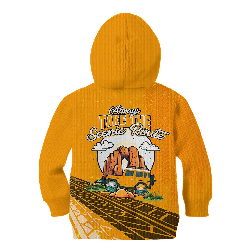 Always Take The Scenic Route Jeep Kid Hoodie TS07 - The Mazicc - Hoodie - Toddler 2T - Orange