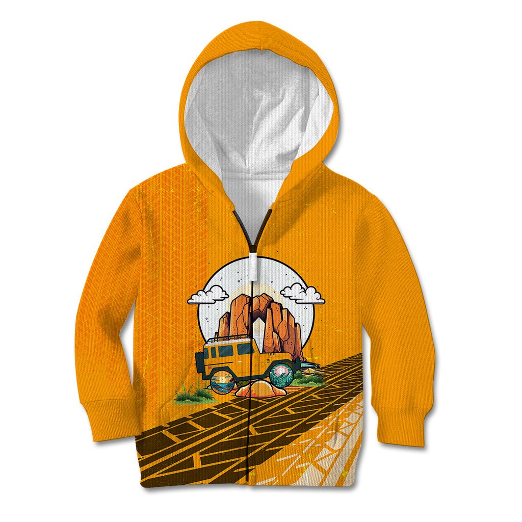 Always Take The Scenic Route Jeep Kid Hoodie TS07 - The Mazicc - Hoodie - Toddler 2T - Orange