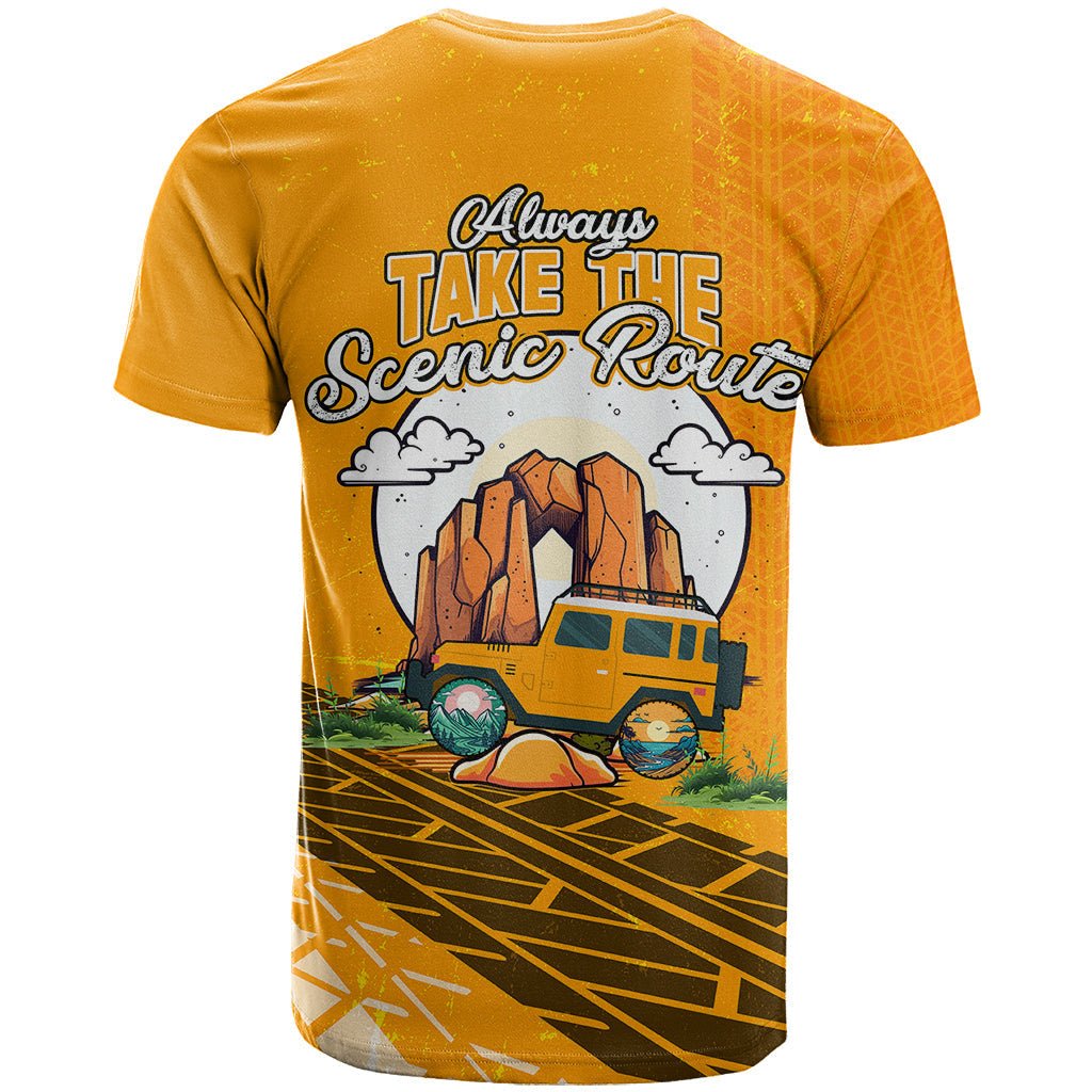 Always Take The Scenic Route Jeep T Shirt TS07 - The Mazicc - Adult - S - Orange