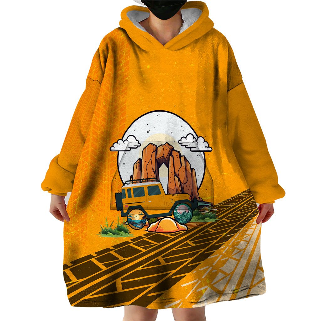 Always Take The Scenic Route Jeep Wearable Blanket Hoodie TS07 - The Mazicc - Adult - One Size - Orange