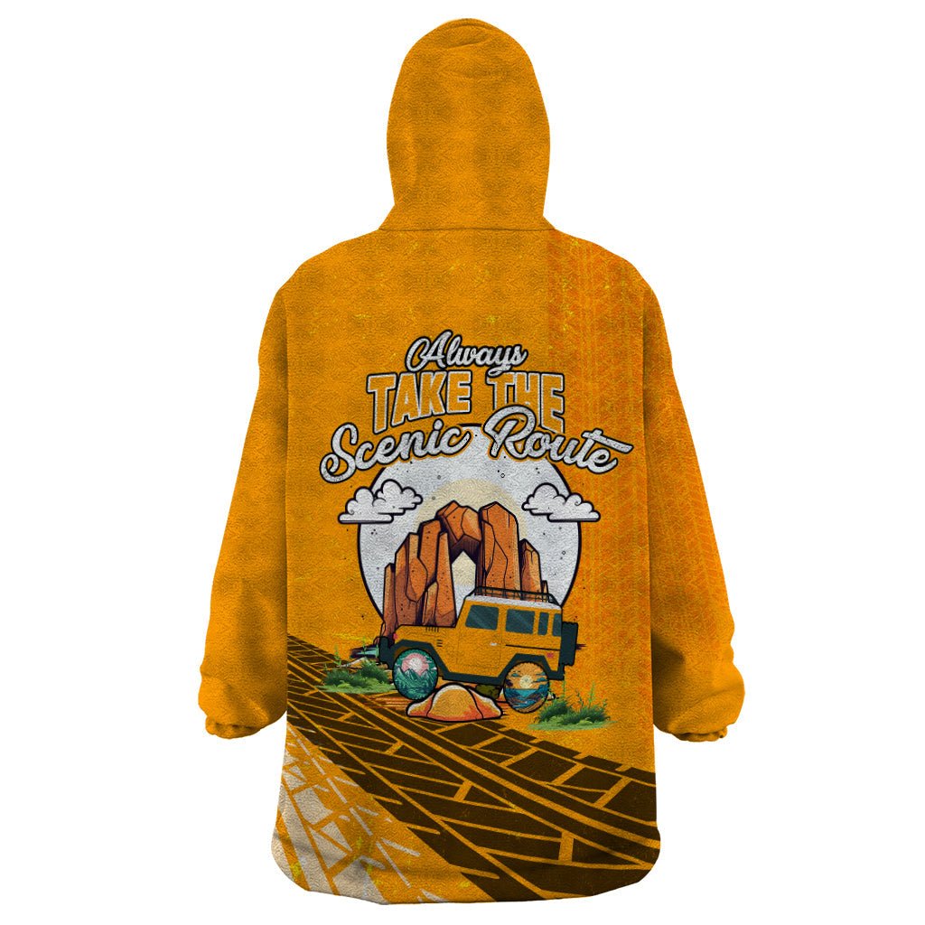 Always Take The Scenic Route Jeep Wearable Blanket Hoodie TS07 - The Mazicc - Adult - One Size - Orange