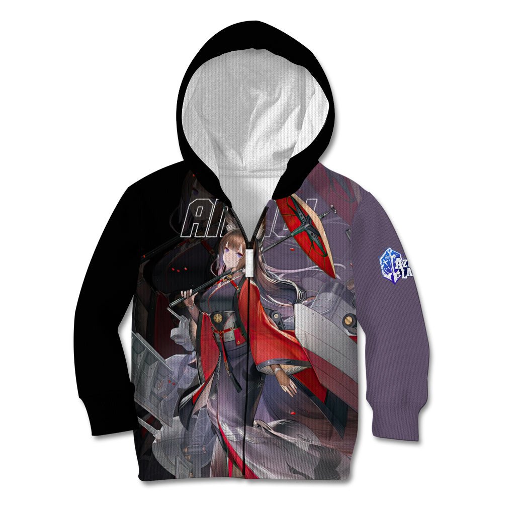 Amagi - Azur Lane Kid Hoodie Anime Game Style TS04 - The Mazicc - Zip Hoodie - Toddler 2T - Black/Purple