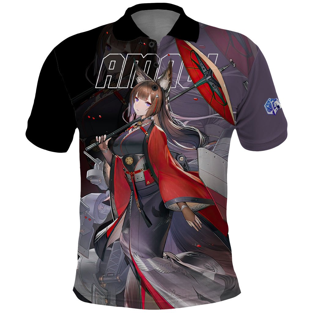 Amagi - Azur Lane Polo Shirt Anime Game Style TS04 - The Mazicc - Adult - S - Black/Purple
