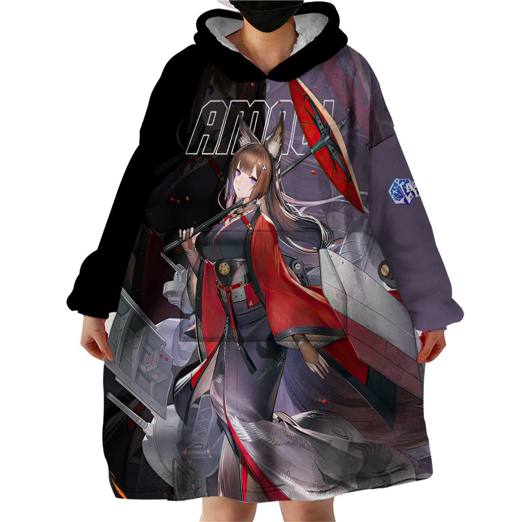 Amagi - Azur Lane Wearable Blanket Hoodie Anime Game Style TS04 - The Mazicc - Adult - One Size - Black/Purple