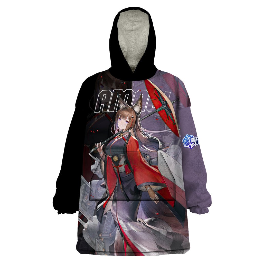 Amagi - Azur Lane Wearable Blanket Hoodie Anime Game Style TS04 - The Mazicc - Adult - One Size - Black/Purple