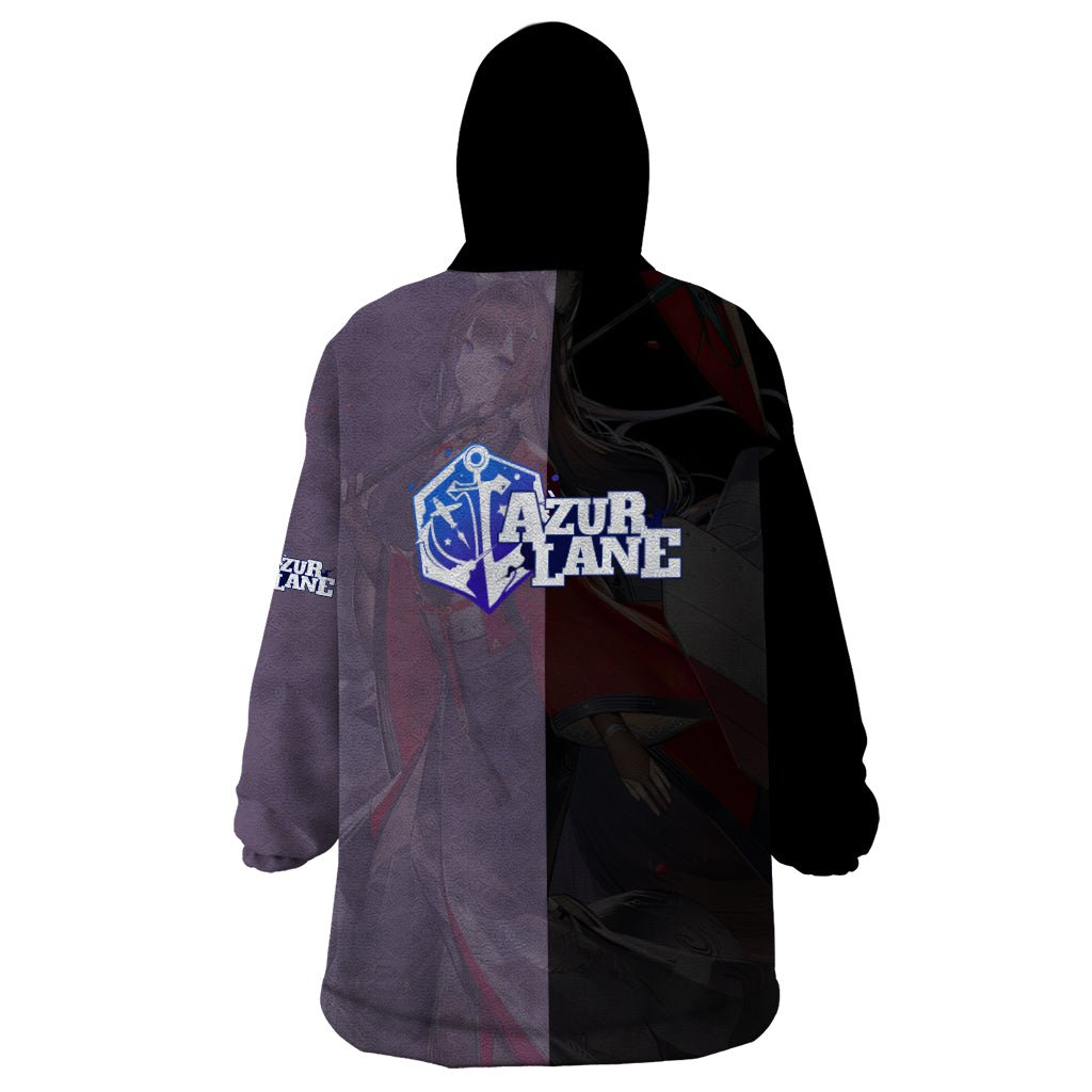 Amagi - Azur Lane Wearable Blanket Hoodie Anime Game Style TS04 - The Mazicc - Adult - One Size - Black/Purple