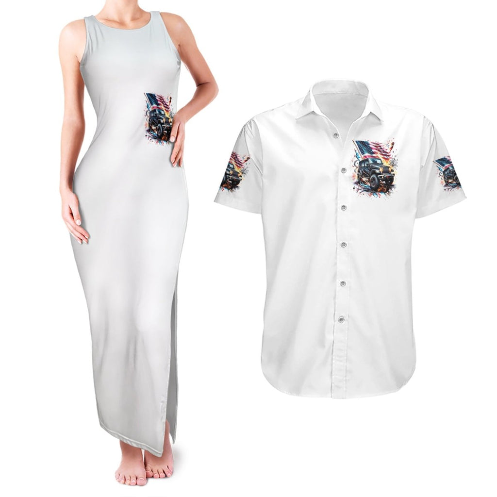 America Jeep Couples Matching Tank Maxi Dress and Hawaiian Shirt I'm The Black Jeep Of The Family DT01 - The Mazicc - S - S - White