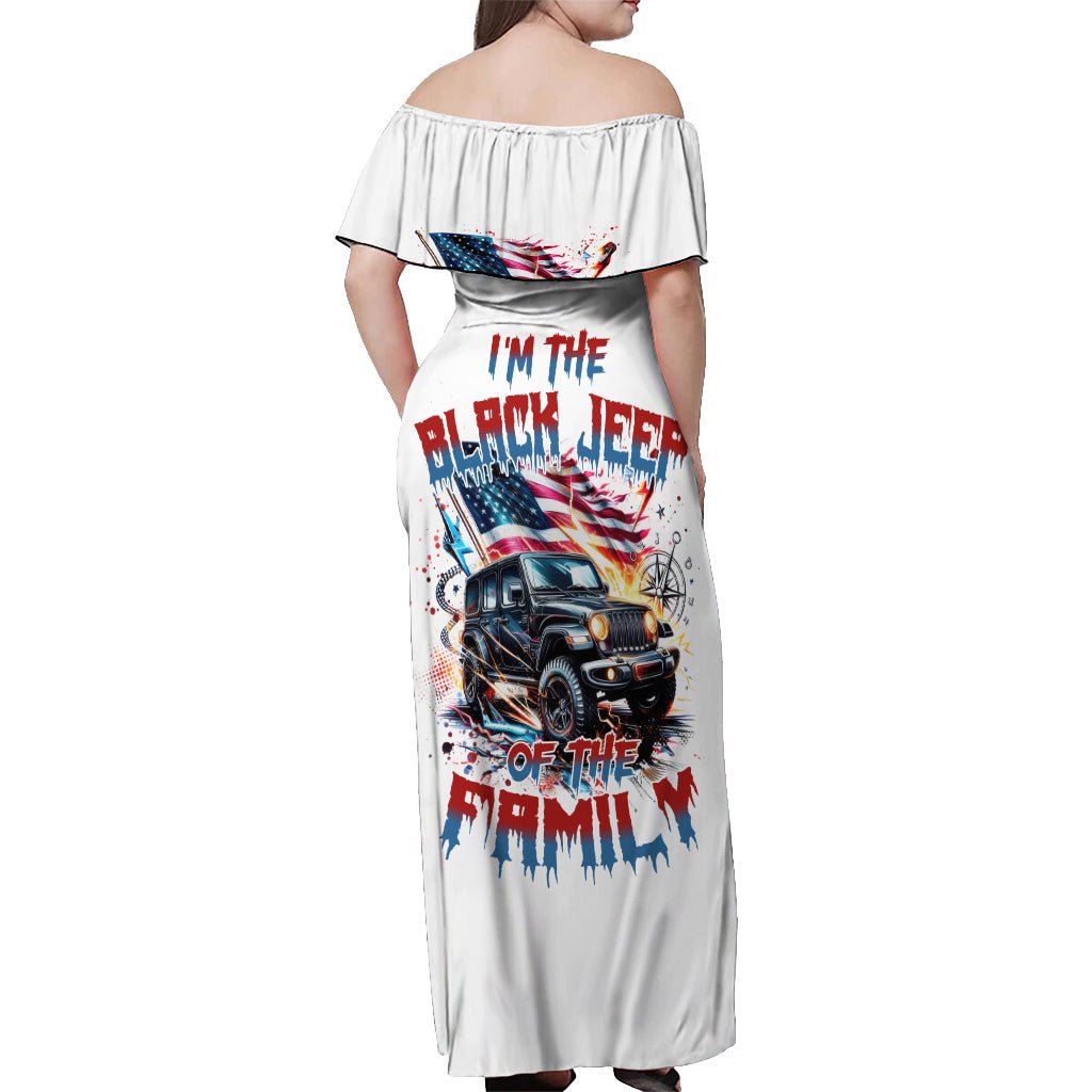 America Jeep Off Shoulder Maxi Dress I'm The Black Jeep Of The Family DT01 - The Mazicc - Women - S - White