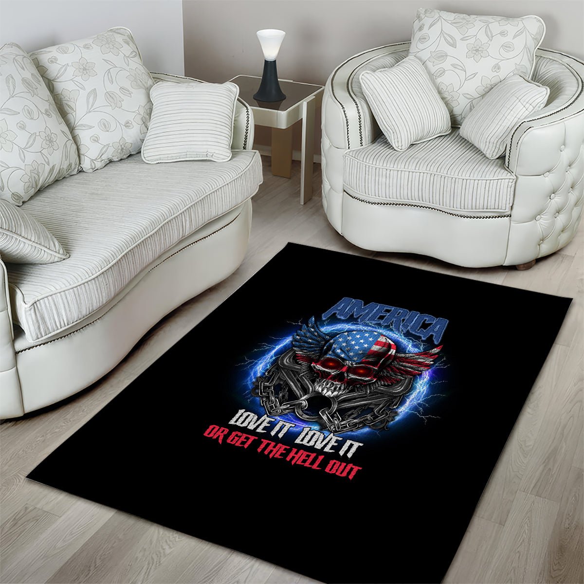 America Live It Love It Or Get The Hell Out Area Rug TS04 - The Mazicc - S - 36 x 60 inches - Multicolor