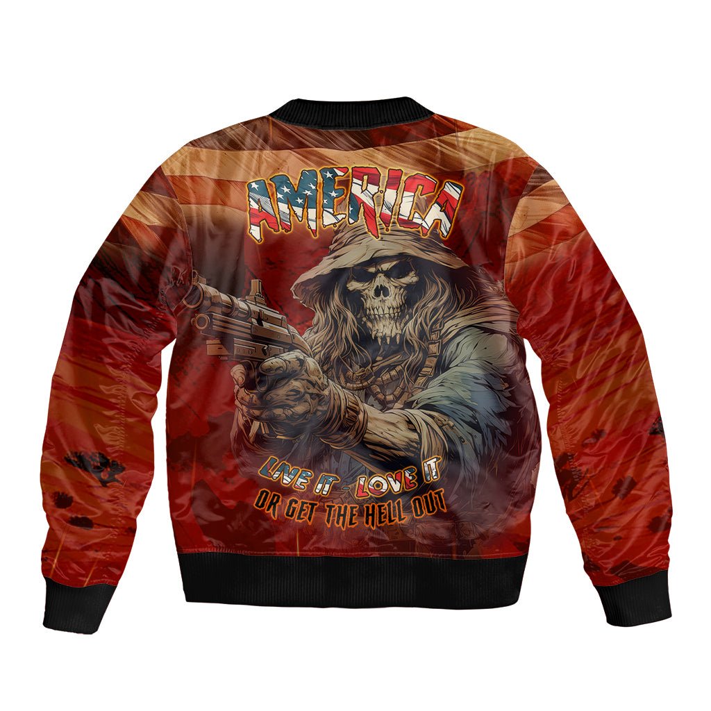 America Live It - Love It Or Get The Hell Out Bomber Jacket TS04 - The Mazicc - Unisex - S - Multicolor