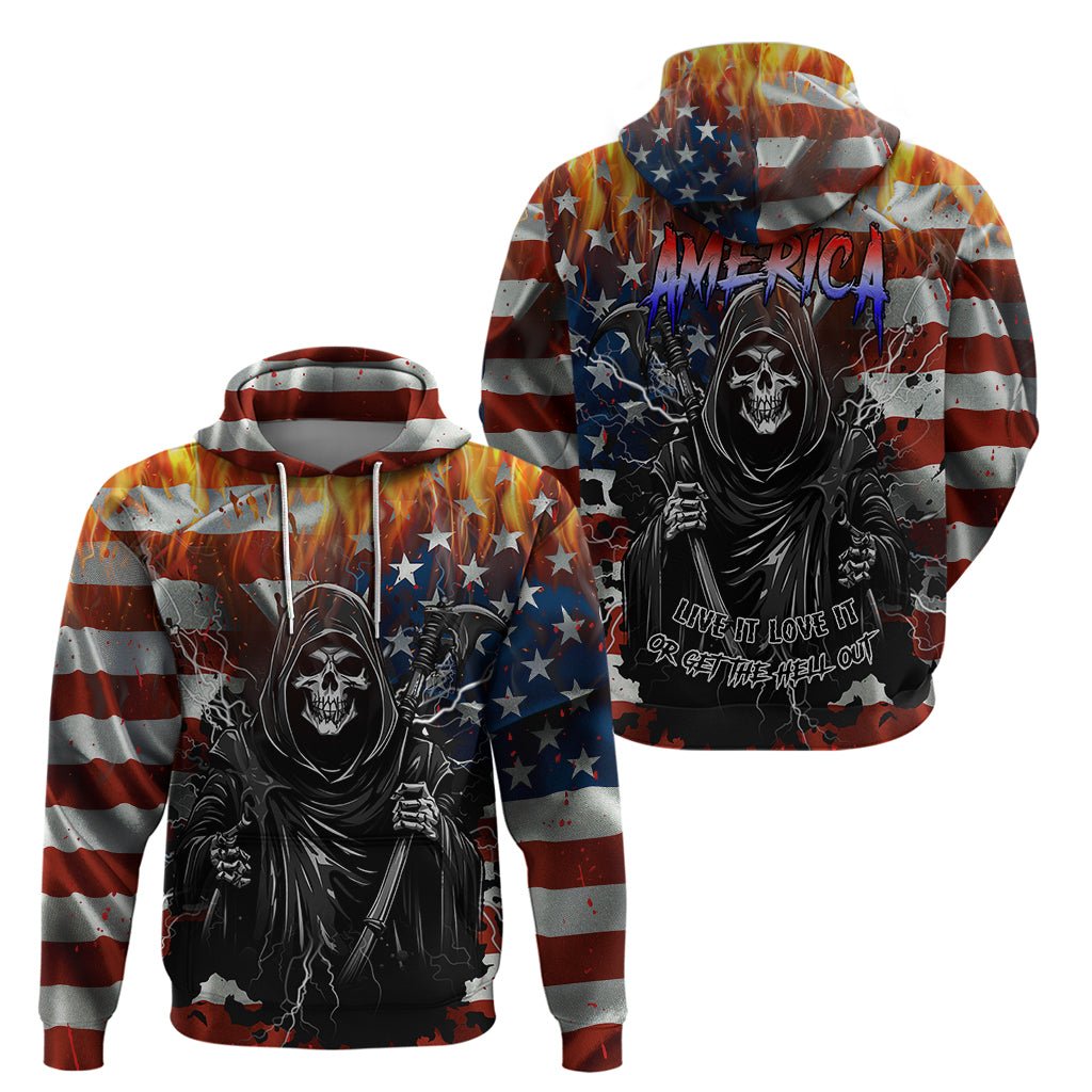 America Live It Love it Or Get the Hell Out Hoodie TS04 - The Mazicc - Pullover Hoodie - S - Multicolor