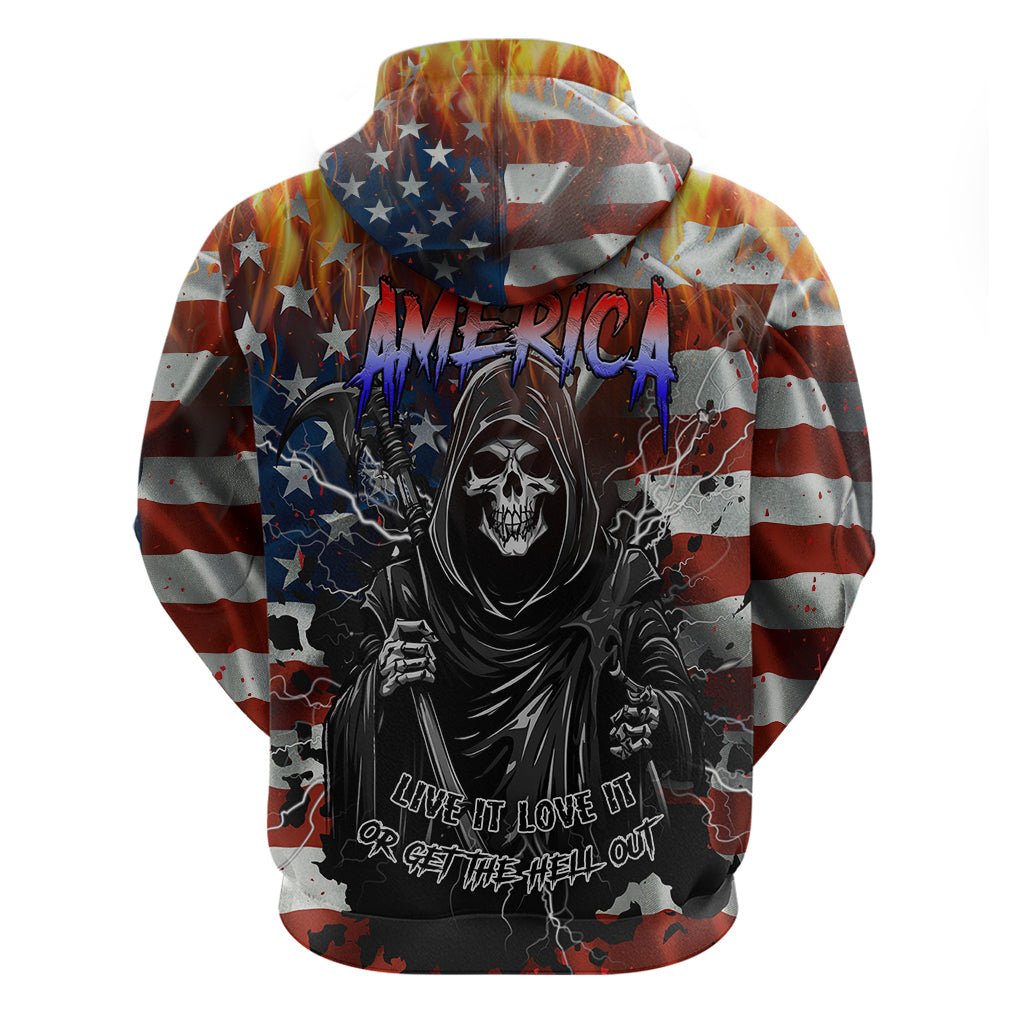 America Live It Love it Or Get the Hell Out Hoodie TS04 - The Mazicc - Pullover Hoodie - S - Multicolor