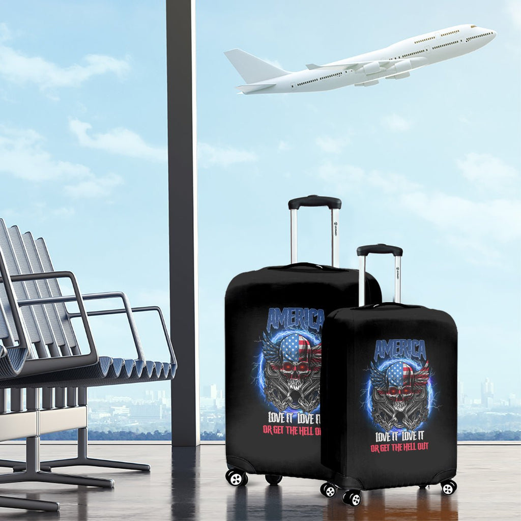 America Live It Love It Or Get The Hell Out Luggage Cover TS04 - The Mazicc - S - 18-21 inches - Multicolor