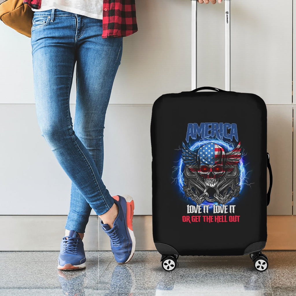 America Live It Love It Or Get The Hell Out Luggage Cover TS04 - The Mazicc - S - 18-21 inches - Multicolor