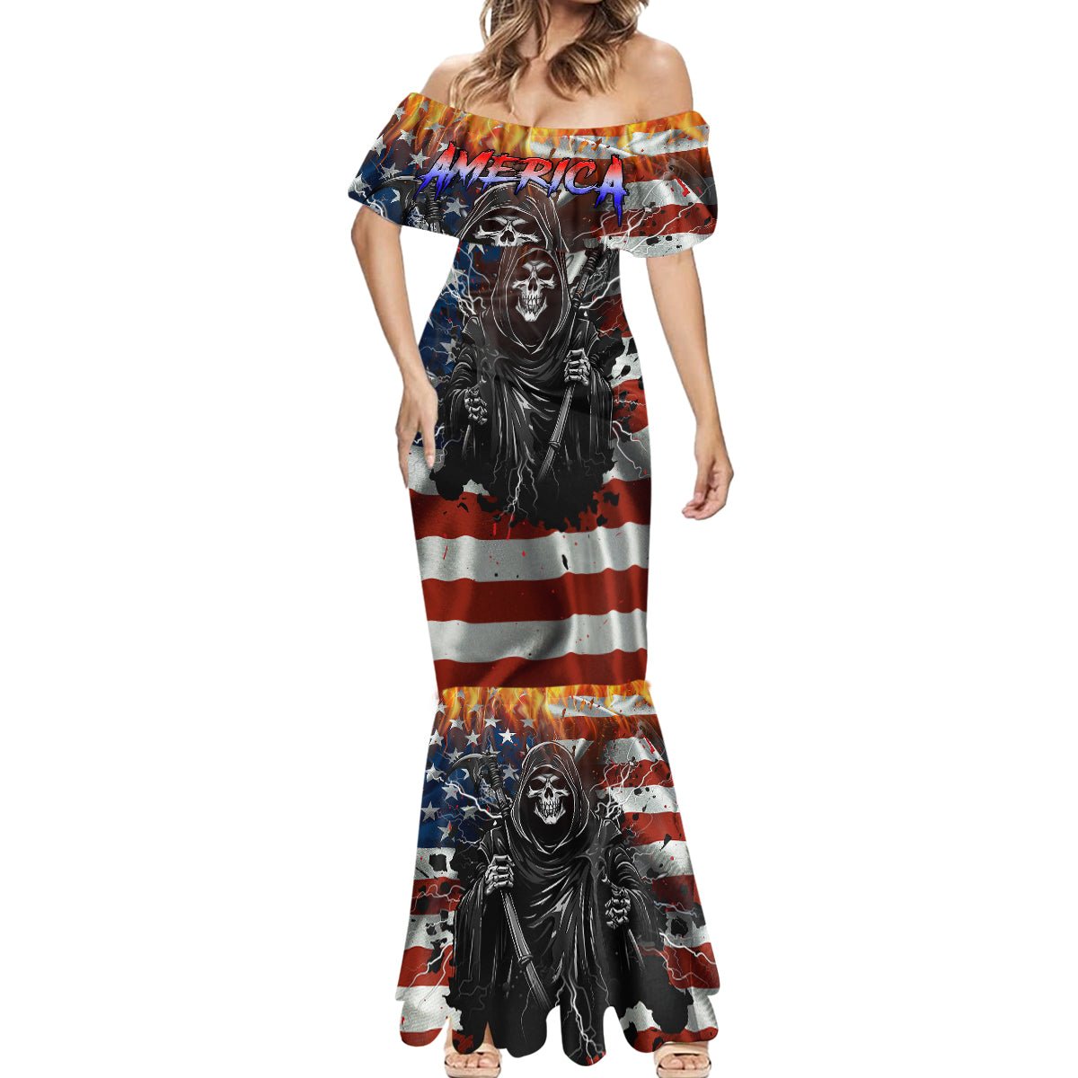 America Live It Love it Or Get the Hell Out Mermaid Dress TS04 - The Mazicc - Women - S - Multicolor