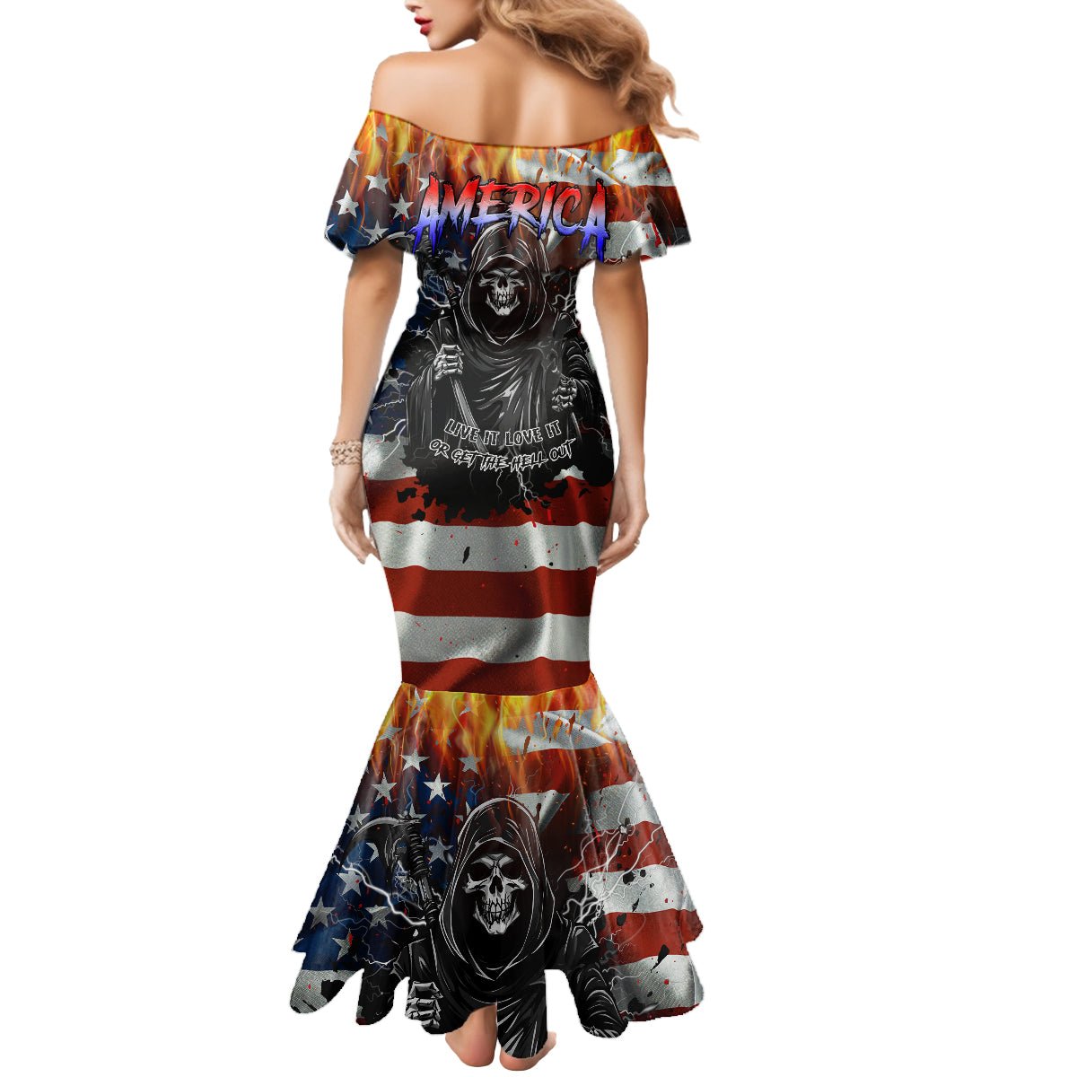 America Live It Love it Or Get the Hell Out Mermaid Dress TS04 - The Mazicc - Women - S - Multicolor