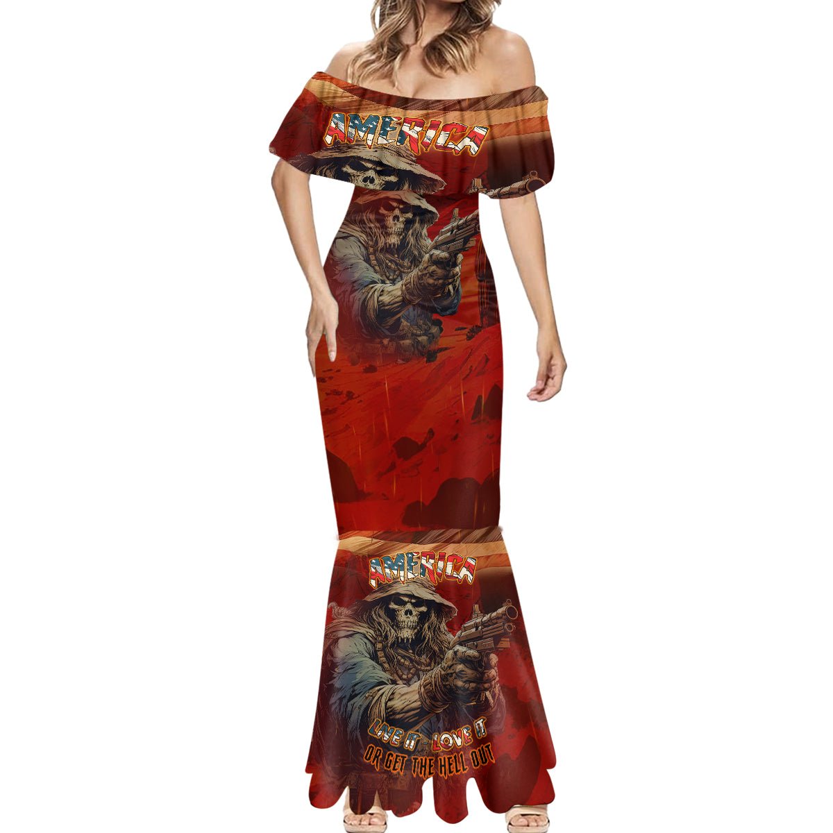 America Live It - Love It Or Get The Hell Out Mermaid Dress TS04 - The Mazicc - Women - S - Multicolor