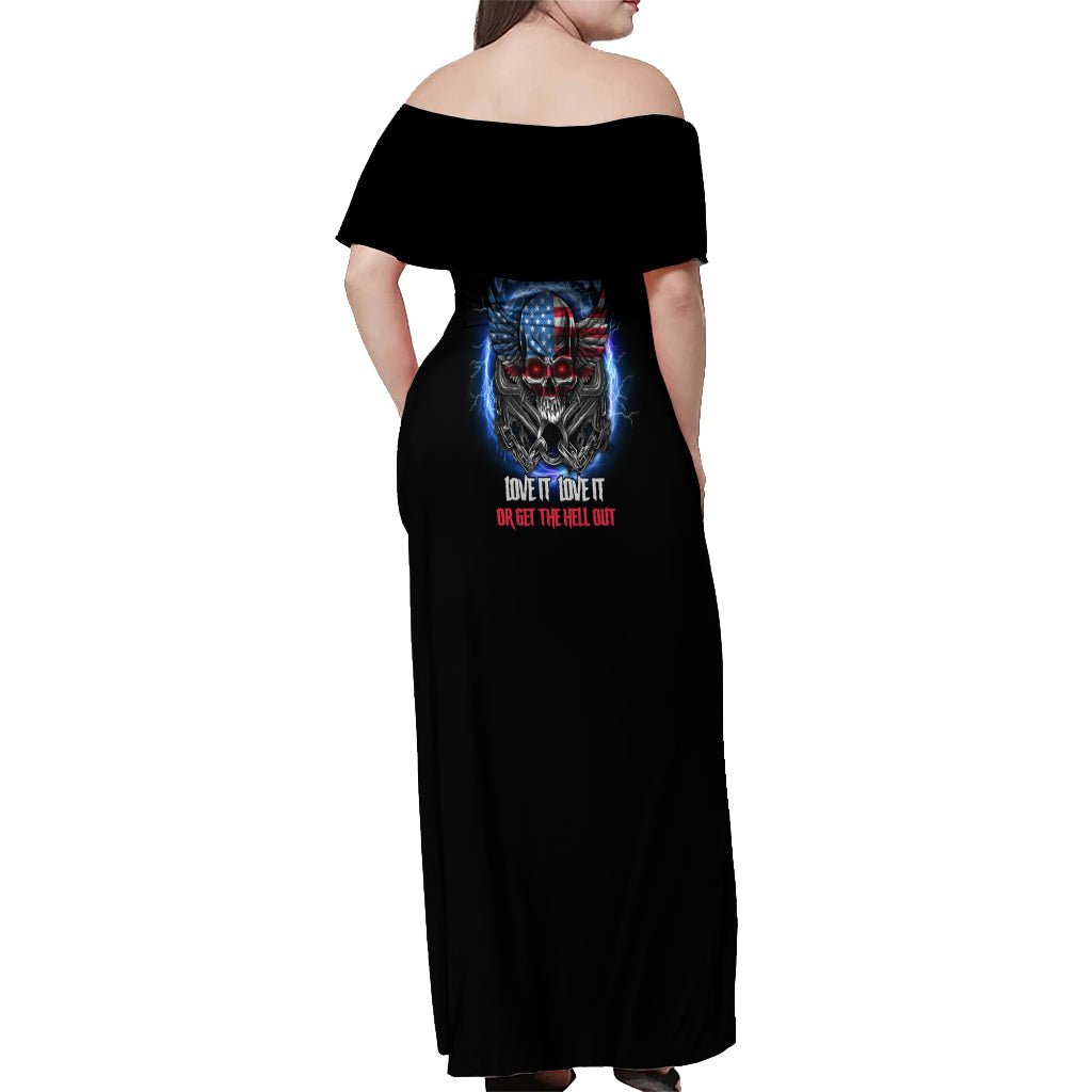 America Live It Love It Or Get The Hell Out Off Shoulder Maxi Dress TS04 - The Mazicc - Women - S - Multicolor