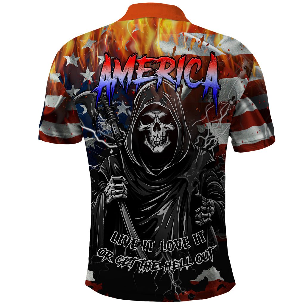 America Live It Love it Or Get the Hell Out Polo Shirt TS04 - The Mazicc - Adult - S - Multicolor