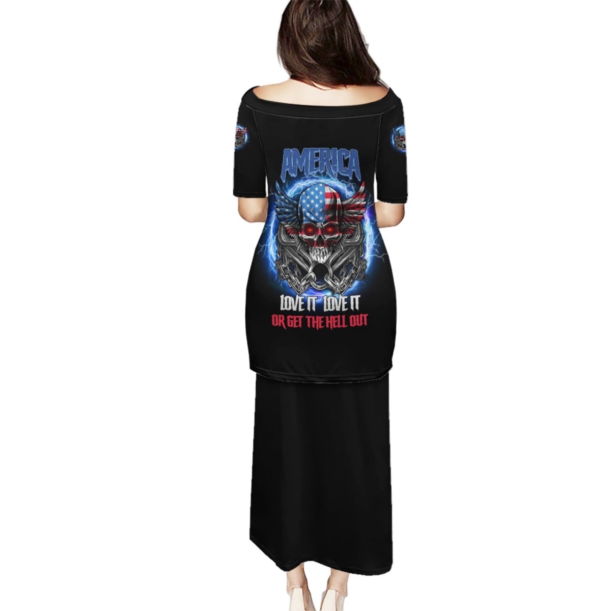America Live It Love It Or Get The Hell Out Puletasi TS04 - The Mazicc - Long Dress - S - Multicolor