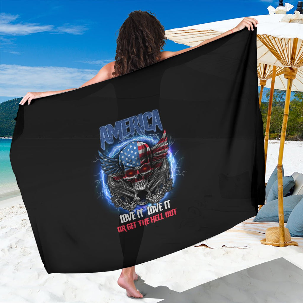 America Live It Love It Or Get The Hell Out Sarong TS04 - The Mazicc - One Size - 44 x 66 inches - Multicolor