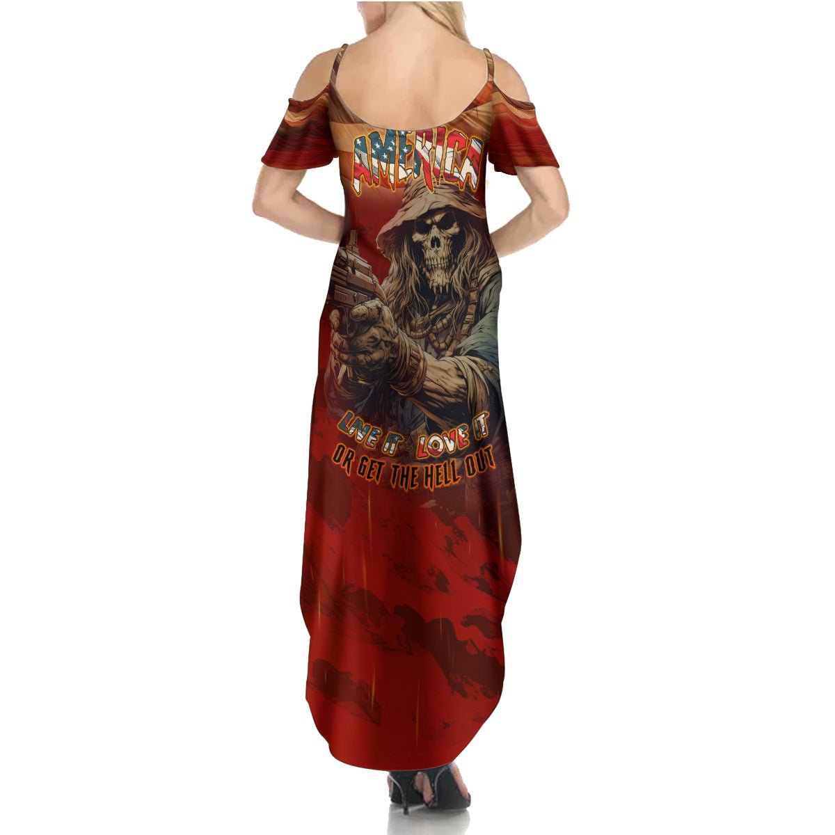 America Live It - Love It Or Get The Hell Out Summer Maxi Dress TS04 - The Mazicc - Women - S - Multicolor