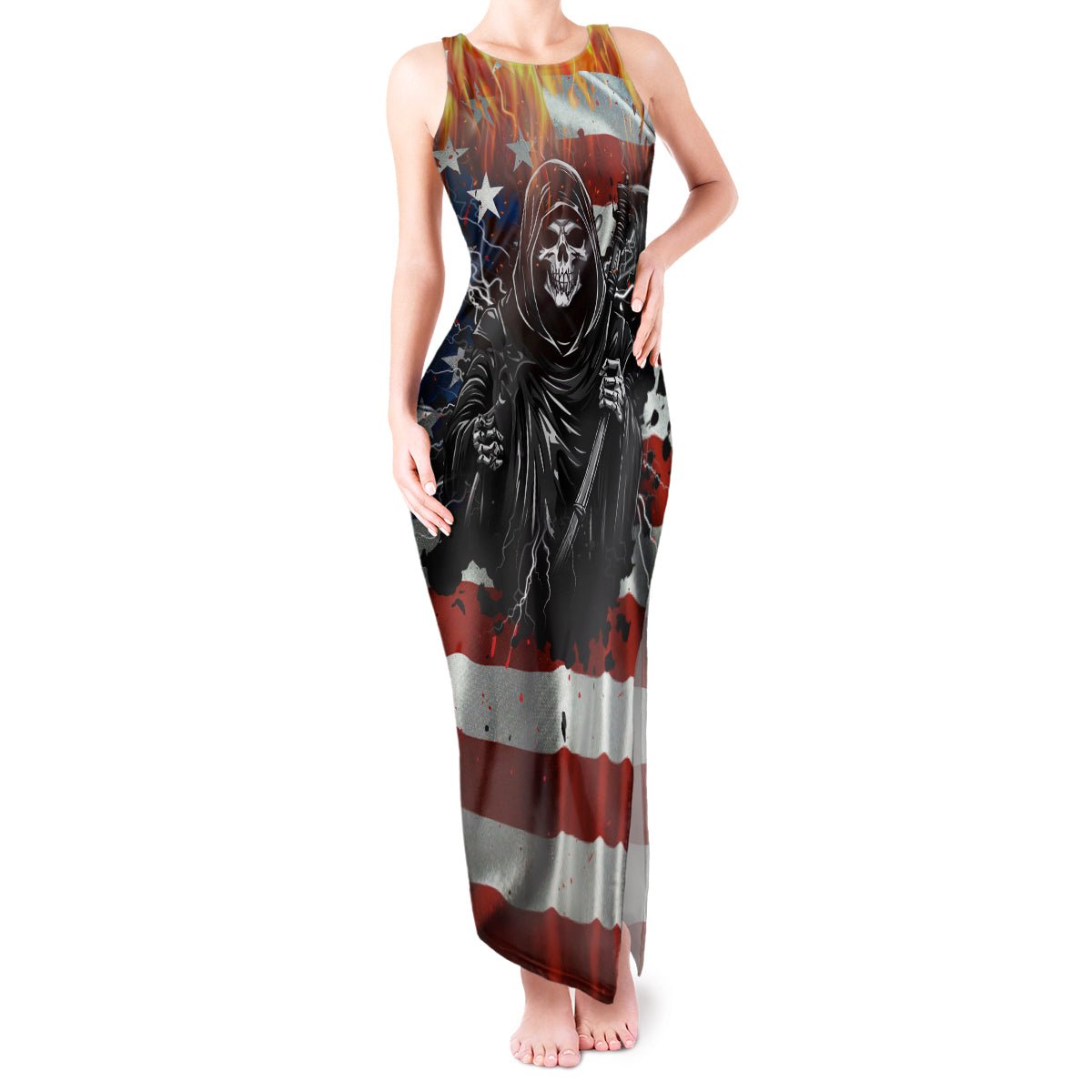 America Live It Love it Or Get the Hell Out Tank Maxi Dress TS04 - The Mazicc - Women - S - Multicolor