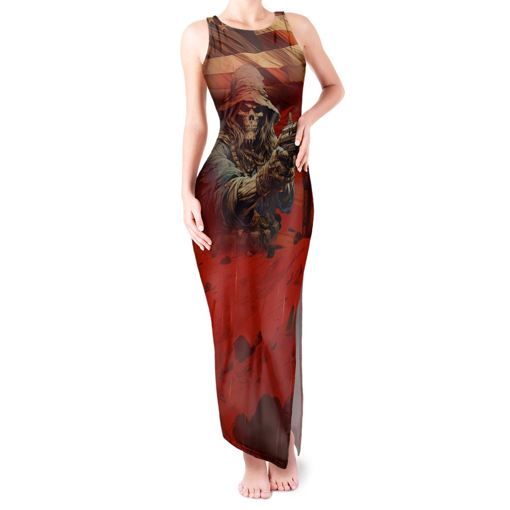 America Live It - Love It Or Get The Hell Out Tank Maxi Dress TS04 - The Mazicc - Women - S - Multicolor