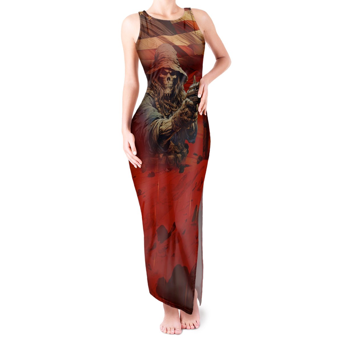 America Live It - Love It Or Get The Hell Out Tank Maxi Dress TS04 - The Mazicc - Women - S - Multicolor