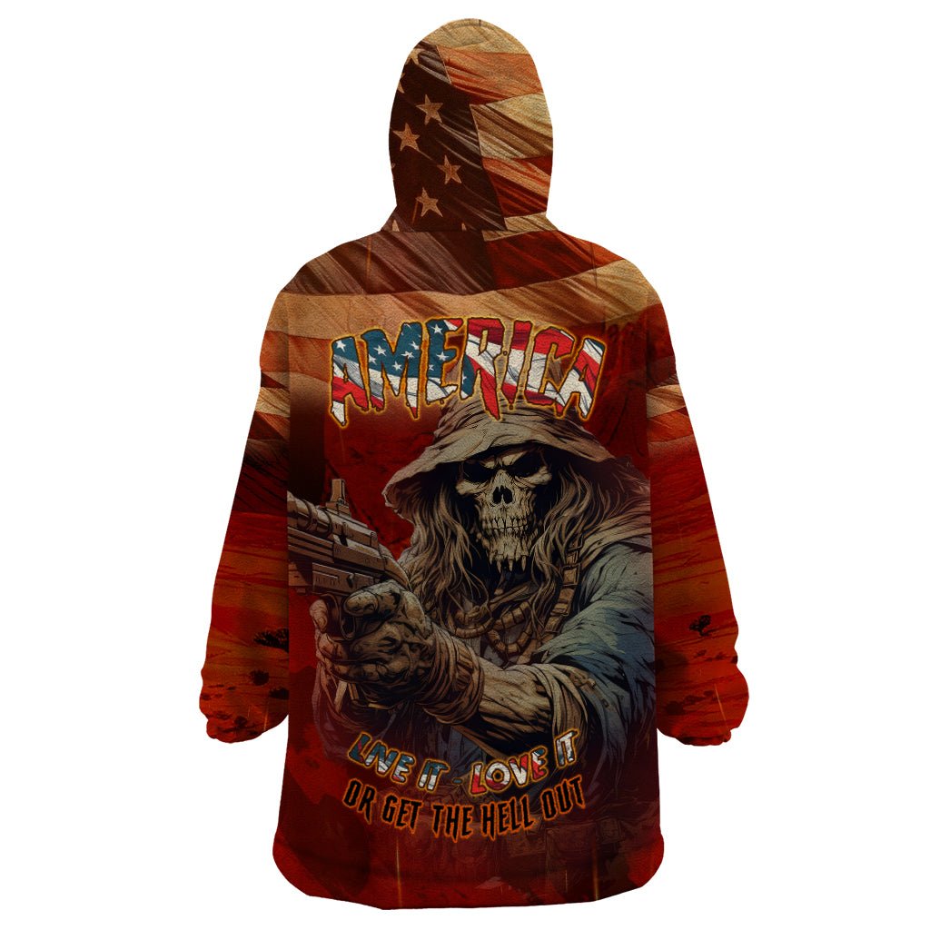 America Live It - Love It Or Get The Hell Out Wearable Blanket Hoodie TS04 - The Mazicc - Adult - One Size - Multicolor
