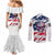 American Flag Skull Couples Matching Mermaid Dress and Long Sleeve Button Shirt DT02 - The Mazicc - S - S - White