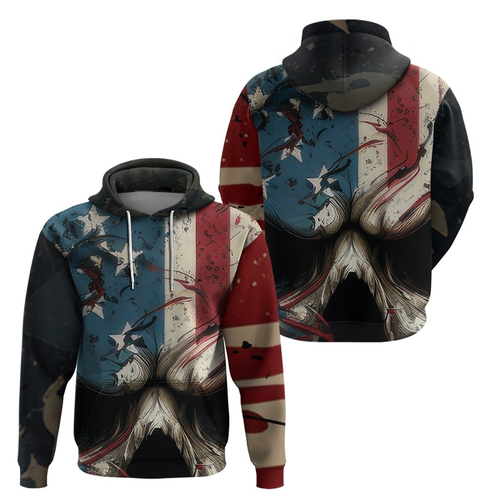 American Flag Skull Hoodie I'm Not Anti - Social I'm Just Not User Friendly TS04 - The Mazicc - Pullover Hoodie - S - Multicolor