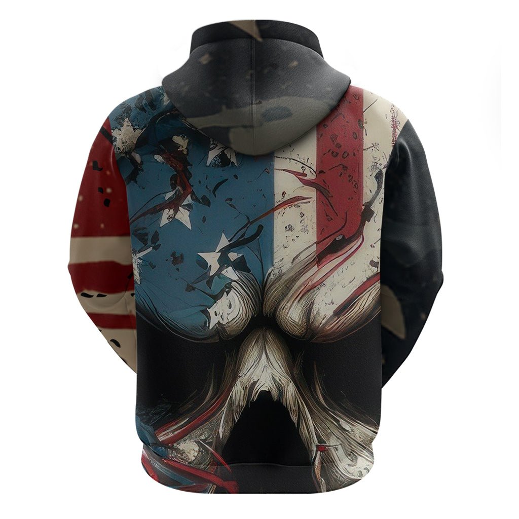 American Flag Skull Hoodie I'm Not Anti - Social I'm Just Not User Friendly TS04 - The Mazicc - Pullover Hoodie - S - Multicolor