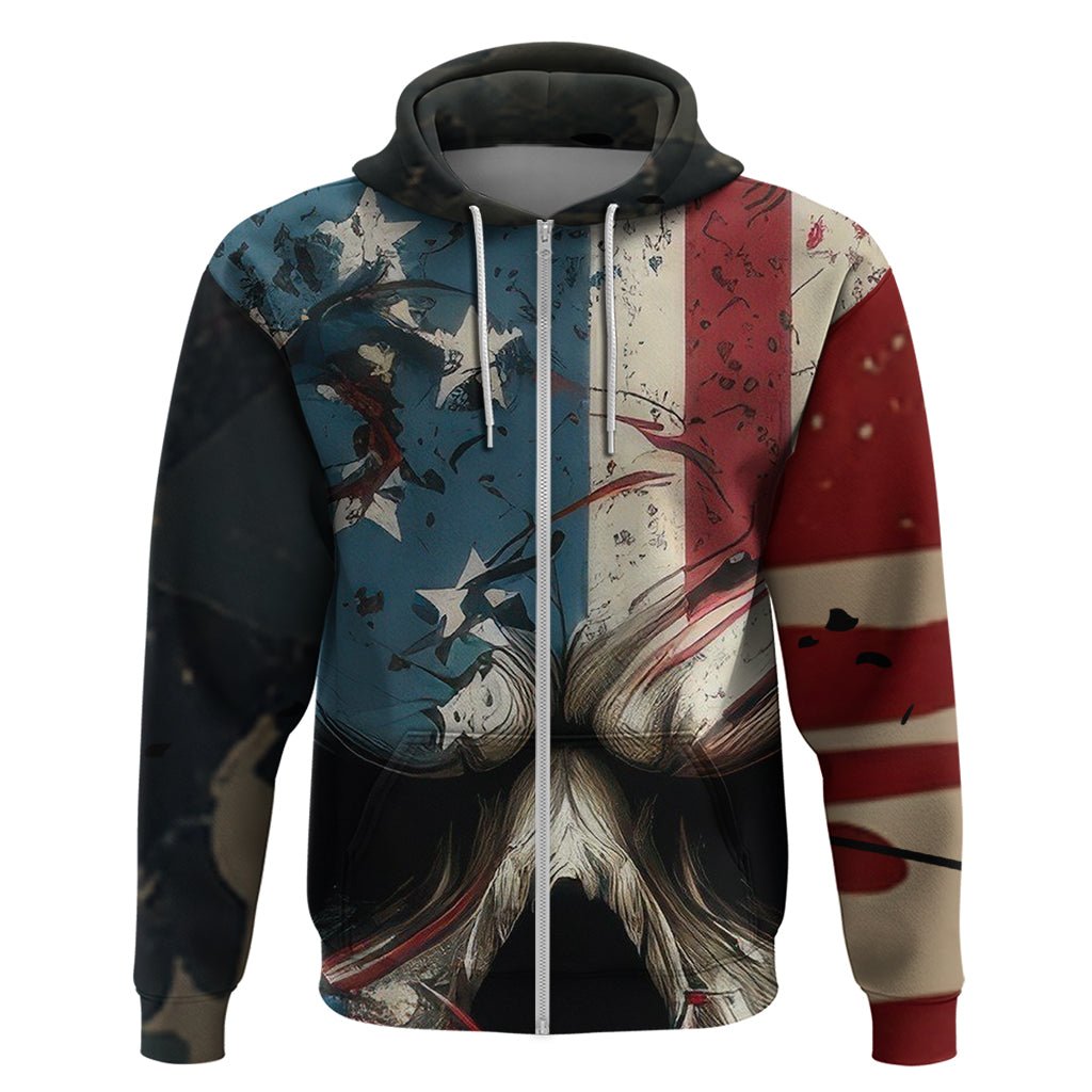 American Flag Skull Hoodie I'm Not Anti - Social I'm Just Not User Friendly TS04 - The Mazicc - Pullover Hoodie - S - Multicolor