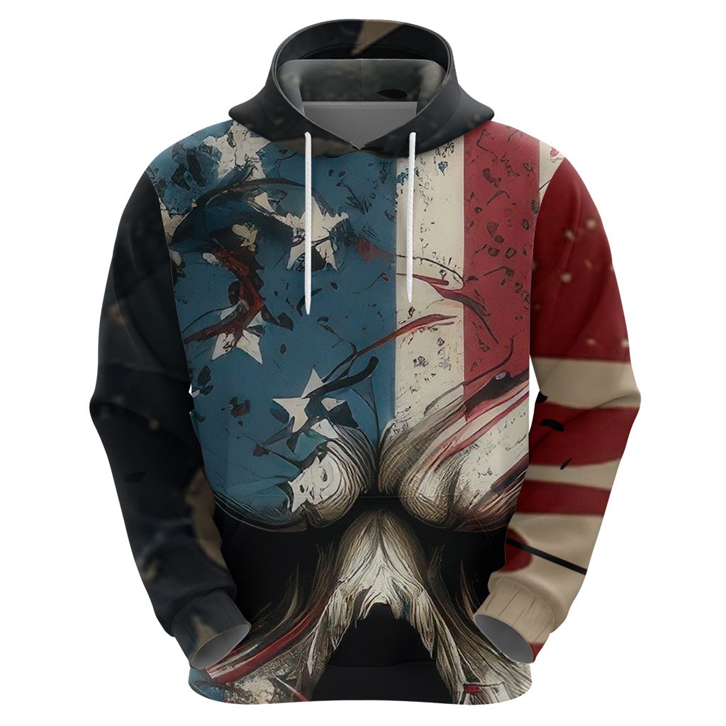 American Flag Skull Hoodie I'm Not Anti - Social I'm Just Not User Friendly TS04 - The Mazicc - Pullover Hoodie - S - Multicolor