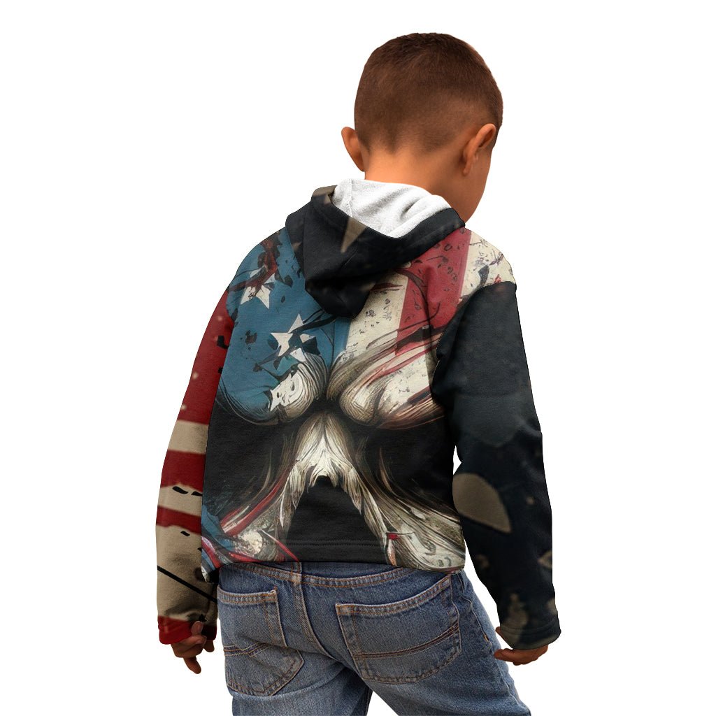 American Flag Skull Kid Hoodie I'm Not Anti - Social I'm Just Not User Friendly TS04 - The Mazicc - Hoodie - Toddler 2T - Multicolor