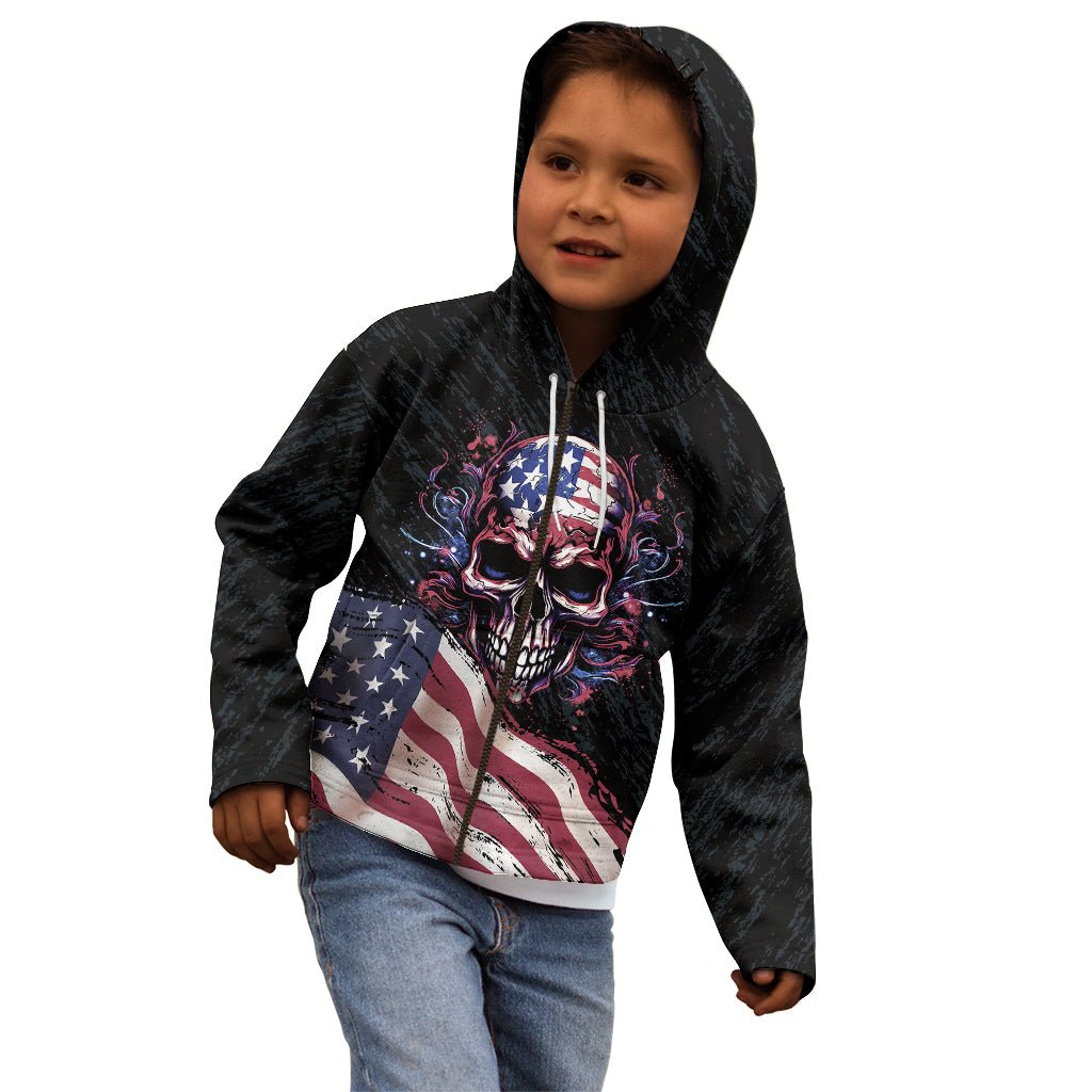 American Flag Skull Kid Hoodie Sorry If My Patriotism Offends You Trust Me TS04 - The Mazicc - Hoodie - Toddler 2T - Black Grunge