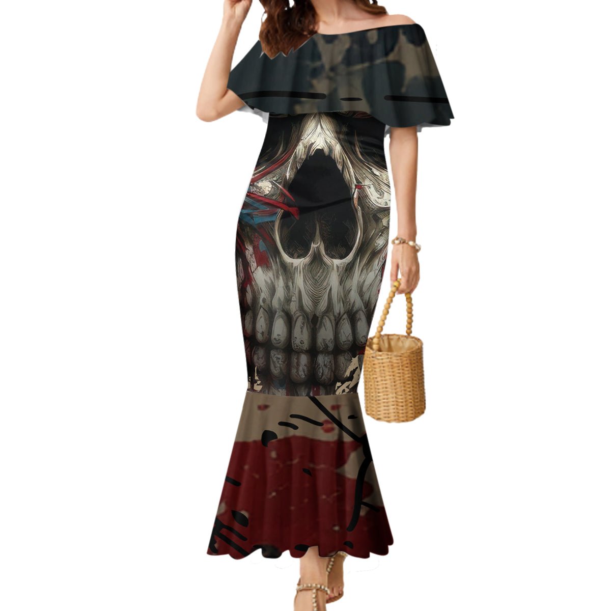 American Flag Skull Mermaid Dress I'm Not Anti - Social I'm Just Not User Friendly TS04 - The Mazicc - Women - S - Multicolor