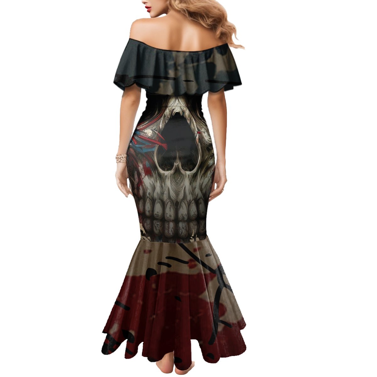 American Flag Skull Mermaid Dress I'm Not Anti - Social I'm Just Not User Friendly TS04 - The Mazicc - Women - S - Multicolor