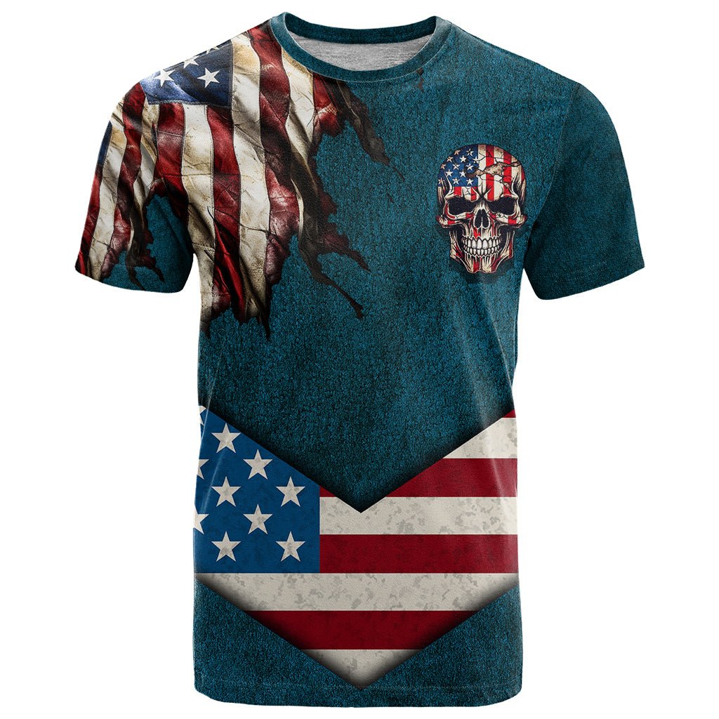 American Flag Skull T Shirt I'm an American I Have The Right To Bear Arms Your Approval Is Not Required TS04 - The Mazicc - Adult - S - Dark Cyan